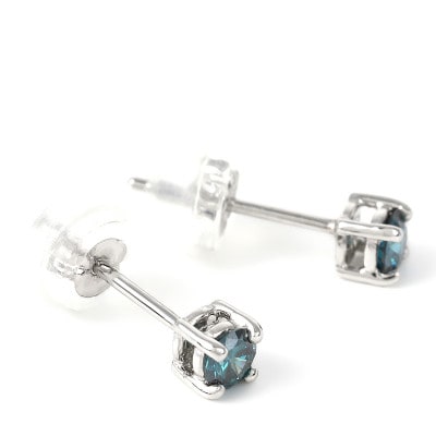 ブルーダイヤ　0.2CT　ダイヤモンドピアス　E281BD-P