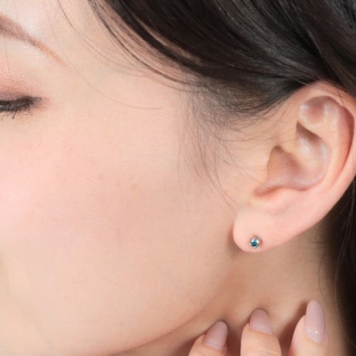 ブルーダイヤ　0.2CT　ダイヤモンドピアス　E281BD-P