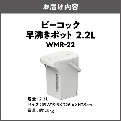 早沸きポット 2.2L  アッシュホワイト WMR-22_OS155-0026-02