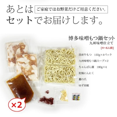 博多もつ鍋 セット (九州味噌仕立て) 国産牛もつ 600g 4～6人前[No5354-0930]