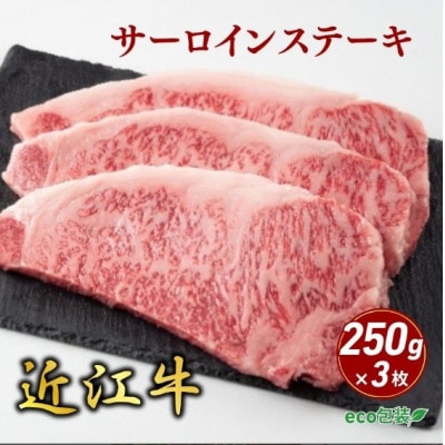 【近江牛】サーロインステーキ 250g×3枚 (エコ包装)