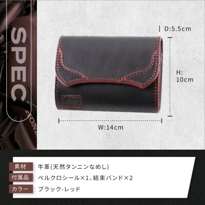 【デグナー】全別体式レザー ETCケース [SB-34A] ブラックーレッド