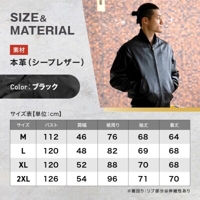 【デグナー】 スタジアムジャンパー型レザージャケット[25WJ-9F] ブラック XLサイズ|京都