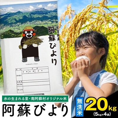 阿蘇びより 無洗米 20kg (5kg×4袋) 熊本県産 《1-5日以内に出荷予定(土日祝除く)》
