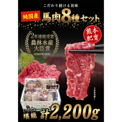 純国産馬肉8種セット 計2200g 《60日以内に出荷予定(土日祝除く)》