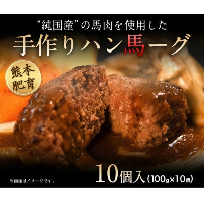 手作りハン馬ーグ 100g×10個 馬肉100%配合!《30日以内に出荷予定(土日祝除く)》