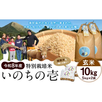 令和8年産 特別栽培米 いのちの壱 玄米 10kg (5kg×2袋) 雑穀米付き