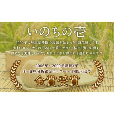 令和8年産 特別栽培米 いのちの壱 白米 20kg (10kg×2袋) 雑穀米付き