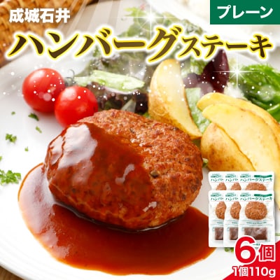 成城石井 ハンバーグステーキ プレーン 6個セット