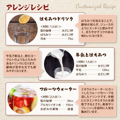生絞り【梨の秘傳】(醸造酢)発酵食品4本セット