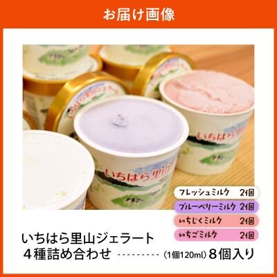 いちはら里山ジェラート4種詰め合わせ8個入り