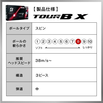 【2026年モデル】ゴルフボール ブリヂストン TOUR B X ホワイト 1ダース 
