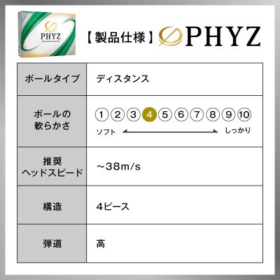 ゴルフボール PHYZ(ファイズ)イエロー/ 20ダース