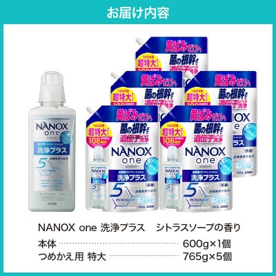 NANOX one 洗浄プラスシトラスソープの香り 本体600g×1個 詰替え用特大765g×5個