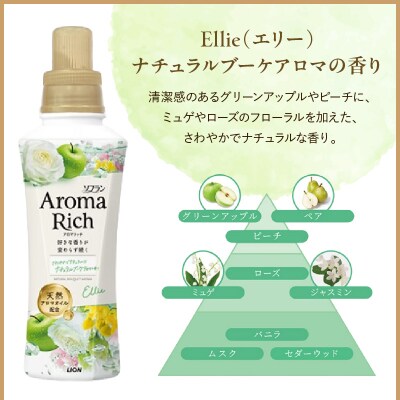ソフラン アロマリッチ Ellie(エリー) 本体480ml×1個 つめかえ用750ml×3個