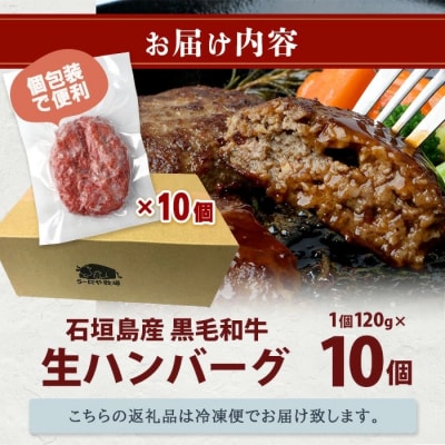 石垣島産 黒毛和牛 生ハンバーグ 120g x 10個