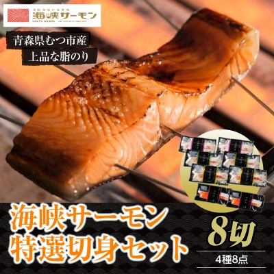 【期間限定発送】海峡サーモン特選切身セット8切(4種8点)