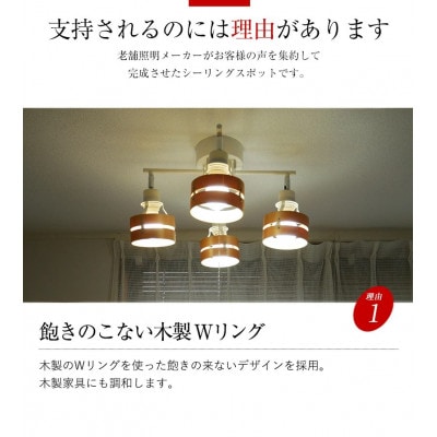 シーリングスポットライト プルスイッチ クロス 天井照明 LED昼白色付属 KMC-4921NA