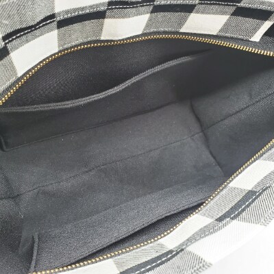 とにかく軽い　tonikaruバッグ【S】*白黒ギンガムチェック*播州織