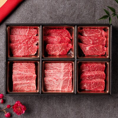 和牛セレブの神戸牛6種の希少部位焼肉食べ比べ420g≪重箱入り≫