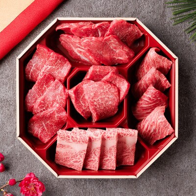 和牛セレブの神戸牛5種の希少部位焼肉食べ比べ350g≪重箱入り≫