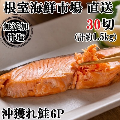 沖獲れ鮭5切×6P(計30切、約1.5kg) A-28009