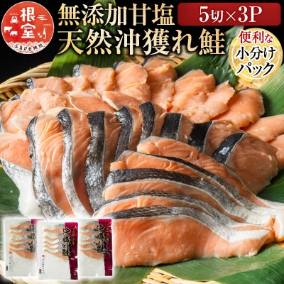 無添加甘塩天然沖獲れ鮭5切×3P(計15切、約750g) G-11037