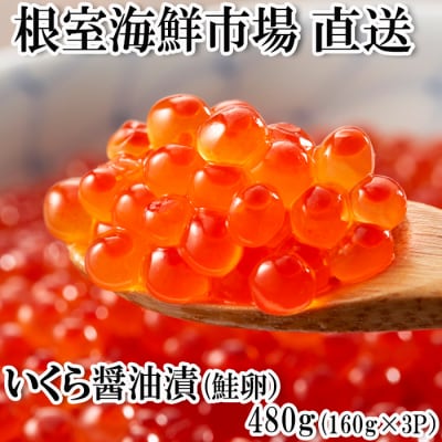 ＜計480g＞いくら醤油漬(鮭卵)160g×3P B-11012