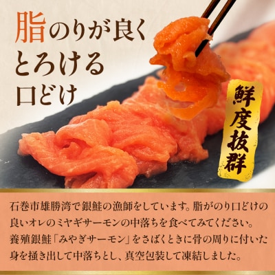 鮭 みやぎサーモン 中落ち 600g(200g×3袋)サーモン 中落ち 小分け 石巻市 宮城県 国産