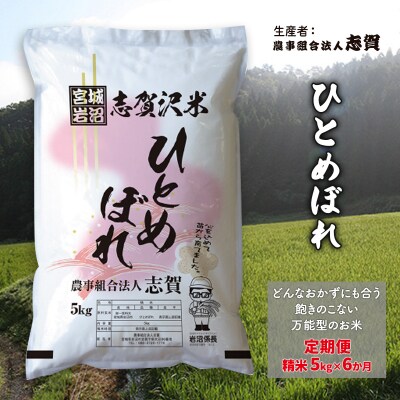 【令和7年産】【6ヶ月定期便】ひとめぼれ 精米5kg [No.5704-0765]