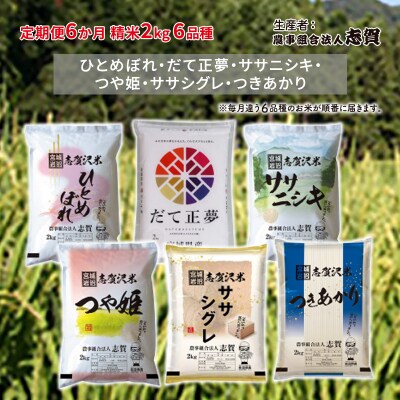 【令和7年産】【6ヶ月定期便】食べ比べセット2kg [No.5704-0800]