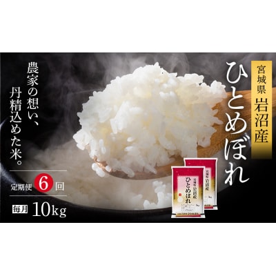 【6ヶ月連続定期便】令和7年産 ひとめぼれ 10kg×6回 精米[No.5704-1214]