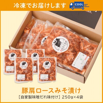 焼肉用豚肩ロース薄切り自家製味噌ダレ味付き(計6kg・250g×4×6回) E79003