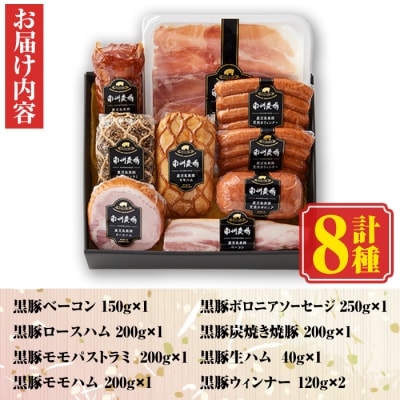 南州農場黒豚ギフト 旨味多いお肉をふんだんに使用して作った自慢の焼豚(8種)　B03002