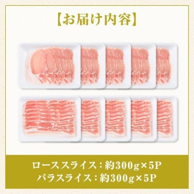 鹿児島県産豚ロース・豚バラスライス10パックセット 〈約3kg〉　B05046