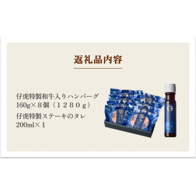 仔虎 和牛入りハンバーグ(8食)特製ステーキ ソース付き