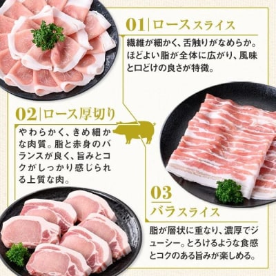 鹿児島県産豚厚切りステーキ&しゃぶしゃぶ三昧セット〈約2.2kg〉　B05042