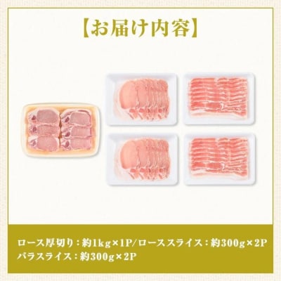 鹿児島県産豚厚切りステーキ&しゃぶしゃぶ三昧セット〈約2.2kg〉　B05042