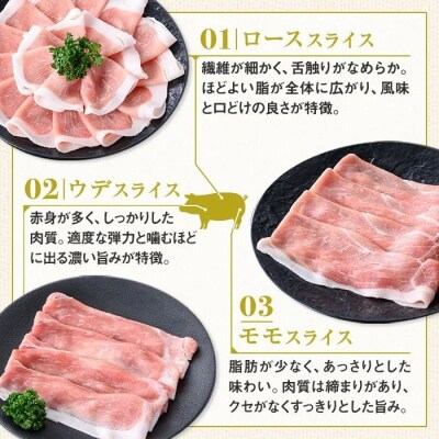 鹿児島県産豚ロース モモ ウデ しゃぶしゃぶセット(合計約1.2kg) ぽん酢付き　W05006