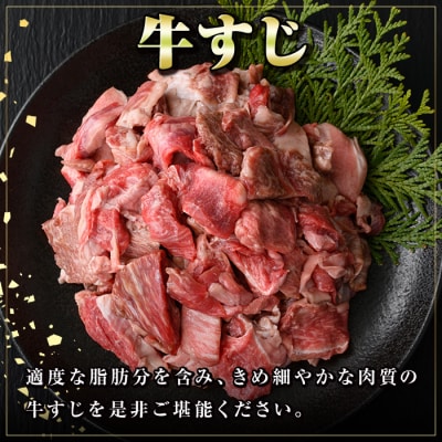 定期便・全5回　黒毛和牛牛すじ定期便(約2kg×5回・計約10kg)　D01002 