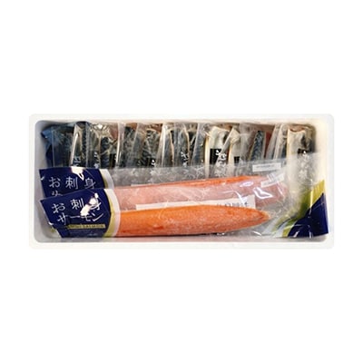 お刺身トラウトサーモン1kg、塩さばフィレ1枚×15P B-09054