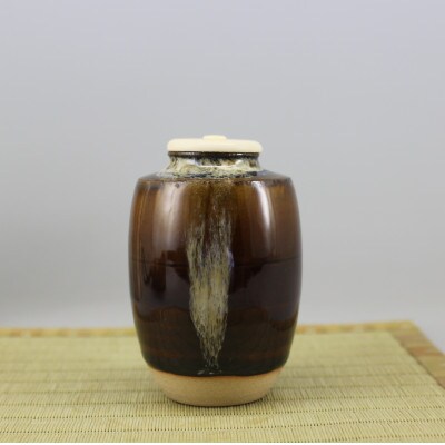 【高取焼】肩衝茶入(幅6cm×8.6cm)