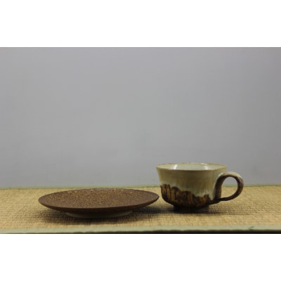 コーヒーカップ&皿(道化釉)