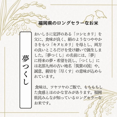 【無洗米】夢つくし 《真空パック》3kg(1kg×3本) 福岡県産(添田町)