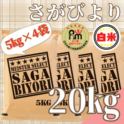 令和6年産さがびより白米20kg(5kg×4袋)《お米マイスター厳選!》_SS498