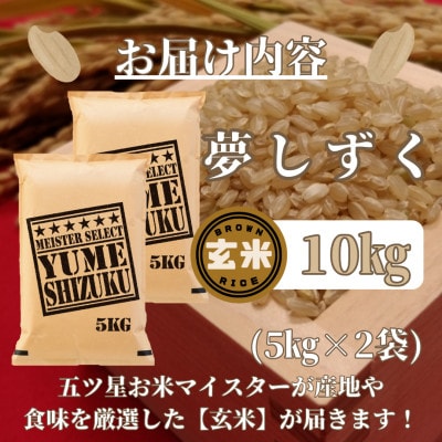 【玄米】夢しずく10kg(5kg×2袋)【五つ星お米マイスター厳選!】_SS528