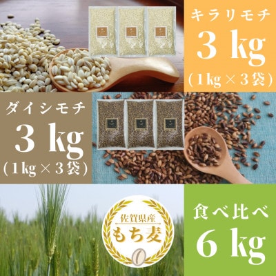 『もち麦』食べ比べ!【キラリモチ3kg】【ダイシモチ3kg】計6kg!佐賀県産 雑穀_SS758
