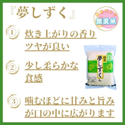 夢しずく《無洗米》2kg×3袋(真空パック)_SS763