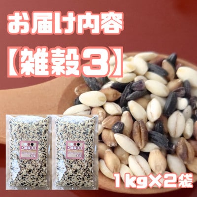 【雑穀3】1kg×2袋♪五つ星お米マイスター監修『三穀米』佐賀県産_SS1017