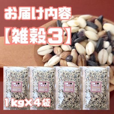 【雑穀3】1kg×4袋♪五つ星お米マイスター監修『三穀米』佐賀県産_SS1016